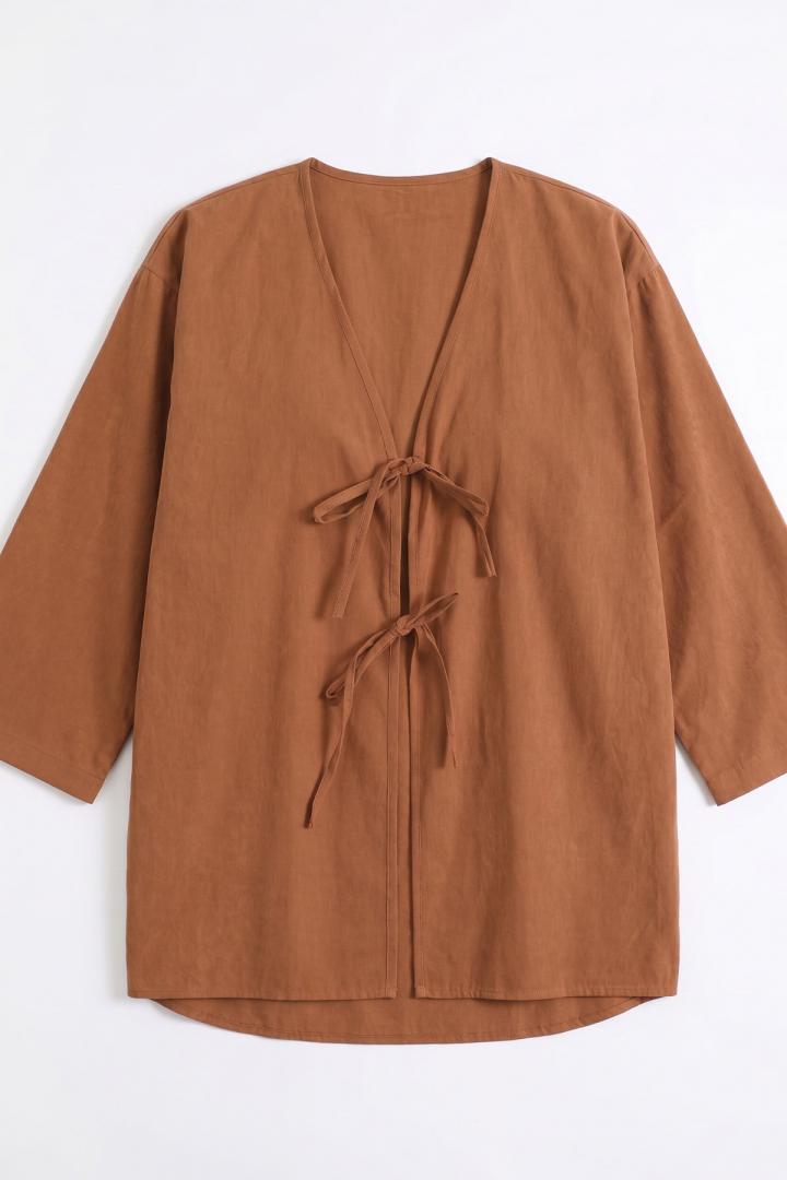 Çift Bağcıklı Uzun Kimono 262353 - TARÇIN |  