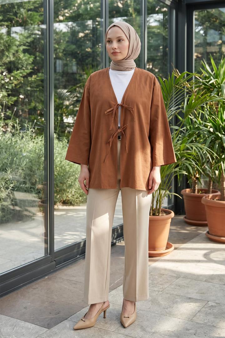 Çift Bağcıklı Uzun Kimono 262353 - TARÇIN |  