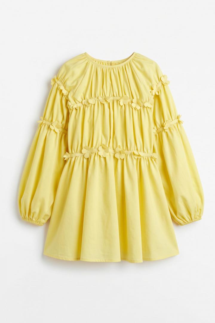 Çiçekli Büzgülü  Tunik 5501  - SARI |  