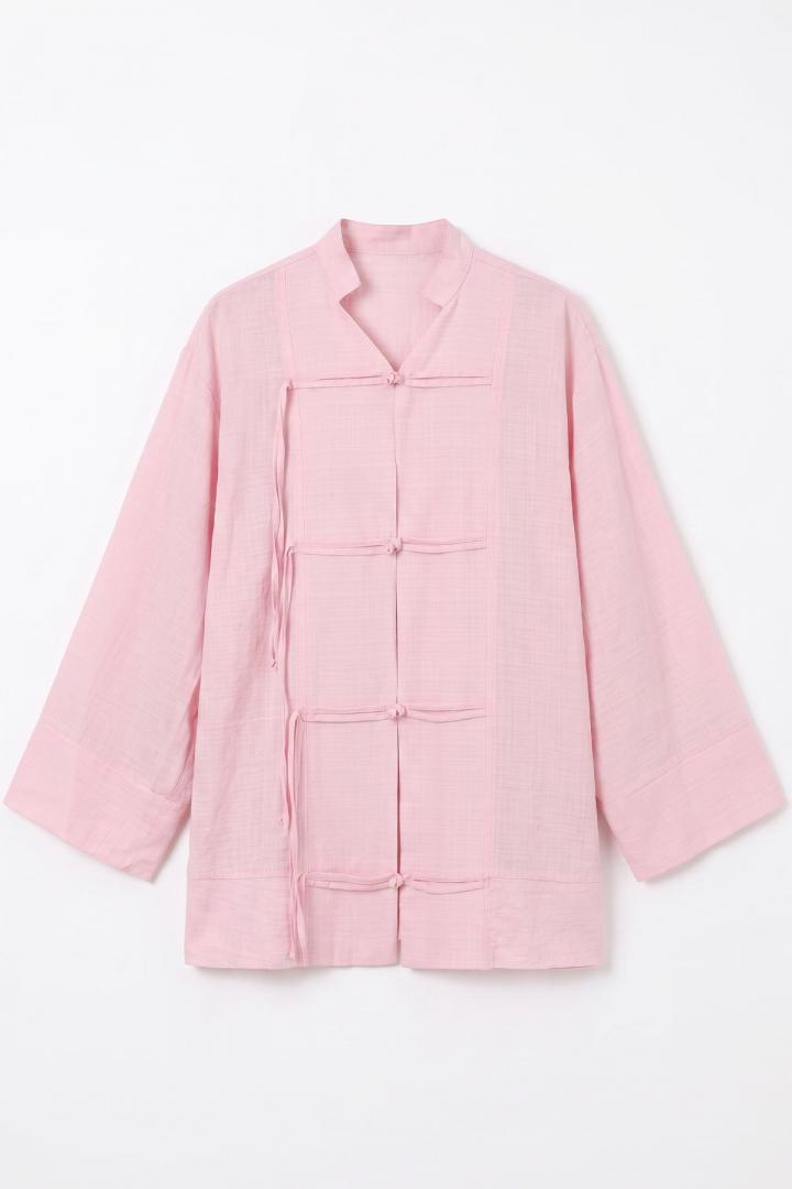 Çin Düğmeli Tunik Y0158 - PEMBE  |  