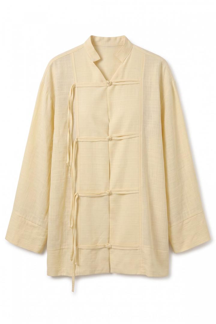Çin Düğmeli Tunik Y0158 - SARI |  