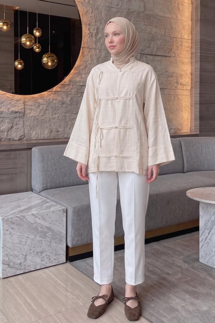 Çin Düğmeli Tunik Y0158 - TAŞ |  