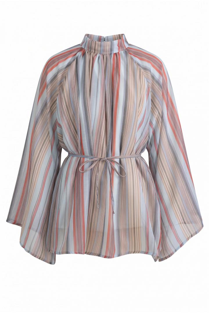 Çizgili Reglan Kol Tunik 260203 - MAVİ  |  