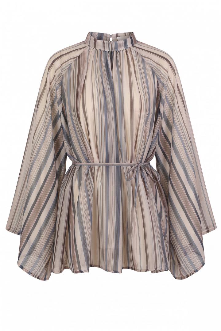 Çizgili Reglan Kol Tunik 260203 - LACİVERT |  