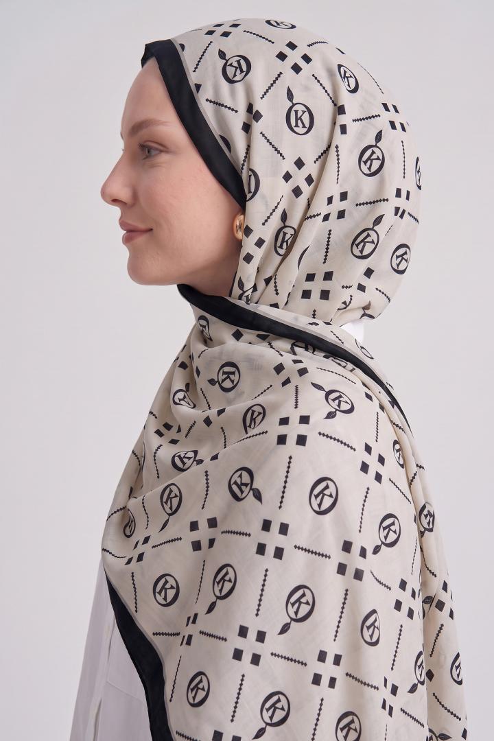 Dama K Desenli Aqua Soft Şal 4076 - SİYAH |  