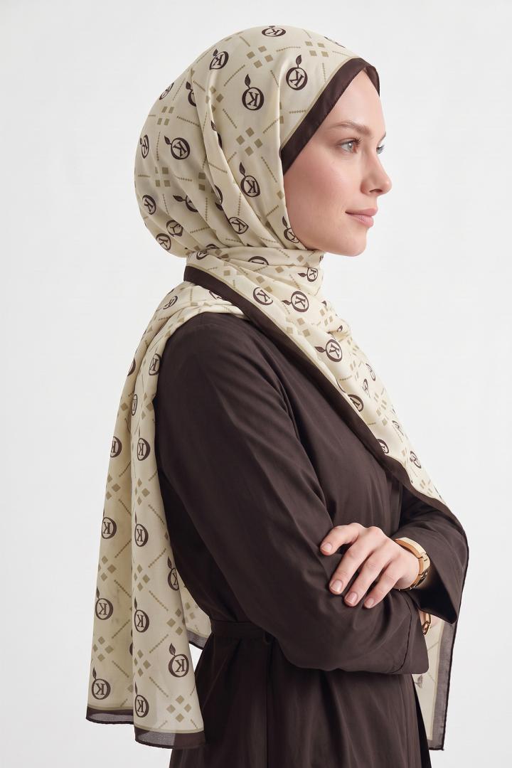 Dama K Desenli Aqua Soft Şal 4076 - BEJ KAHVE |  