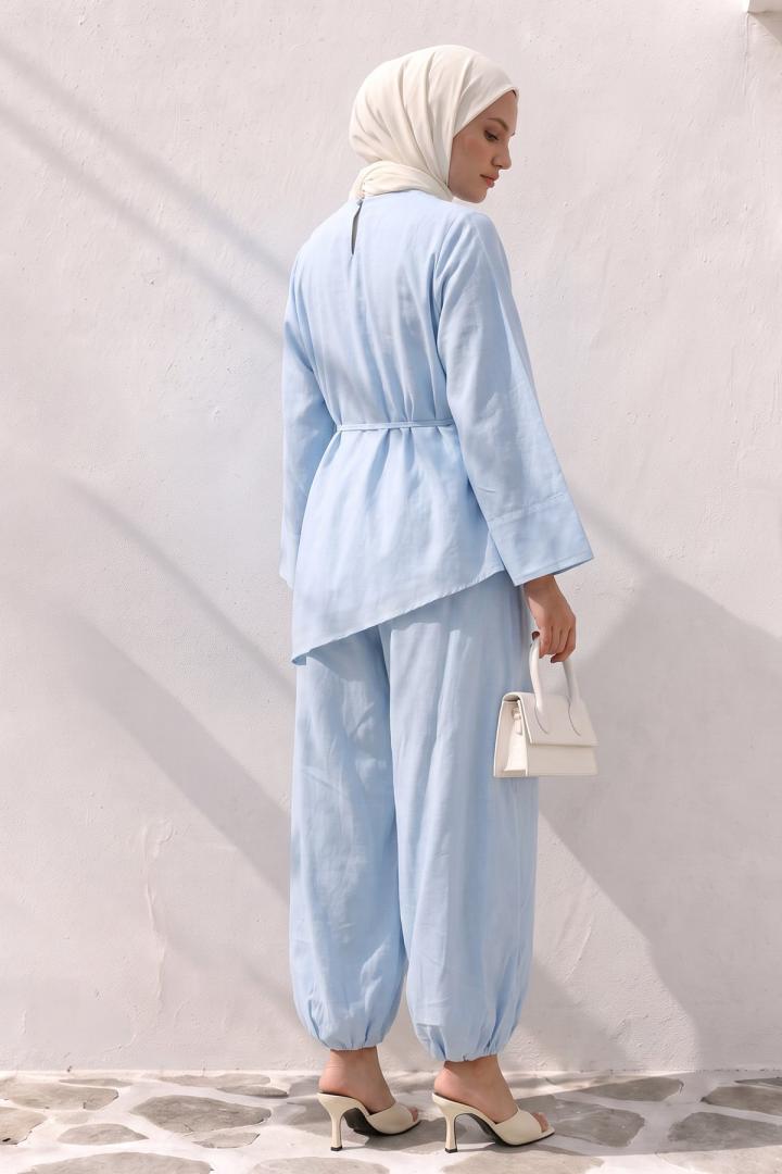 Asimetrik Vual Takım Y0161 - BEBE MAVİSİ |  