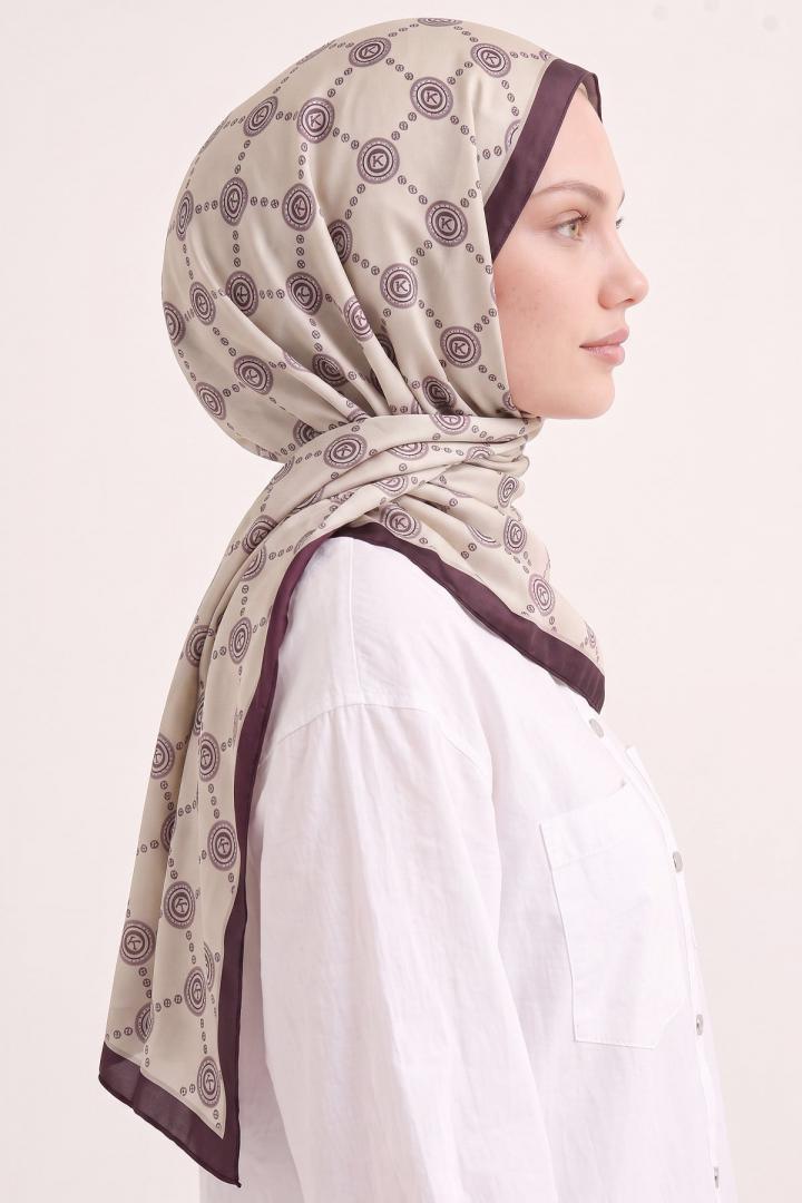 Elmas K Desenli Aqua Soft Şal 4077 - MÜRDÜM |  