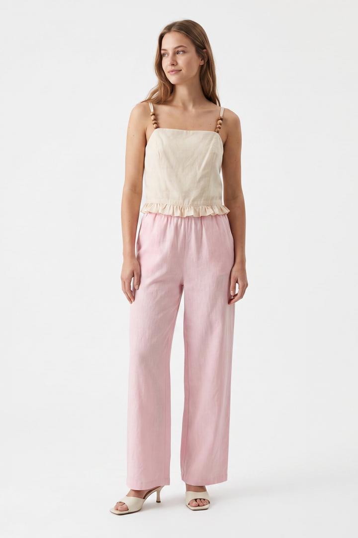 Keten Pantolon Y0155-1 - AÇIK PEMBE | Salih Çelebi 