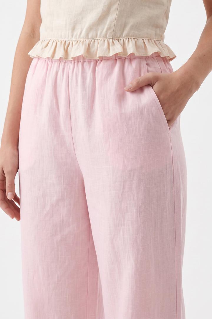 Keten Pantolon Y0155-1 - AÇIK PEMBE | Salih Çelebi 