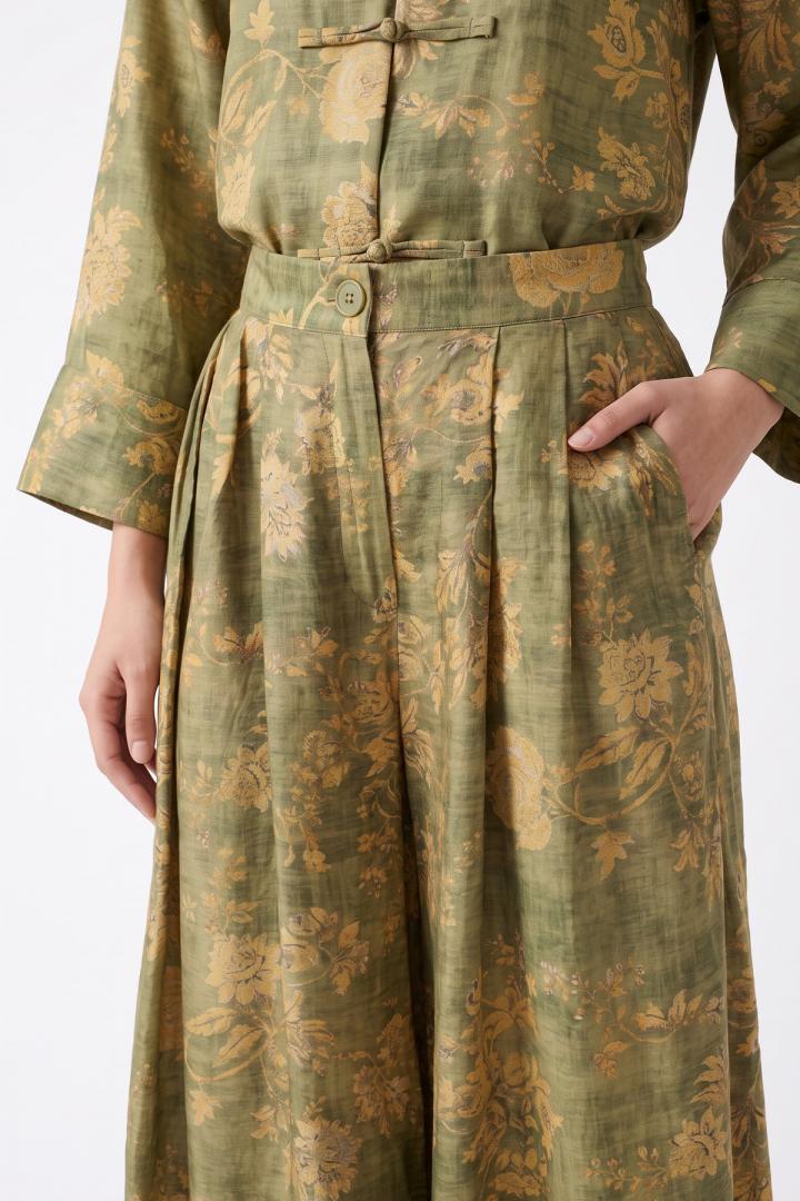 Desenli Kimono Takım 262315 - YEŞİL | Salih Çelebi 