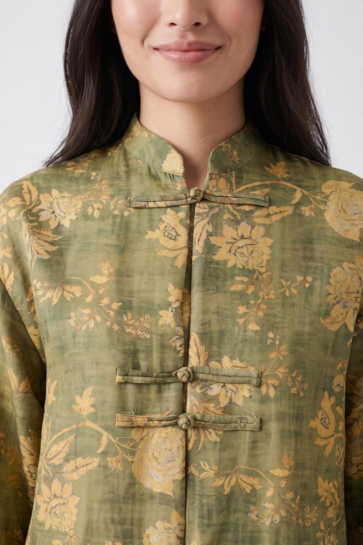 Desenli Kimono Takım 262315 - YEŞİL | Salih Çelebi 