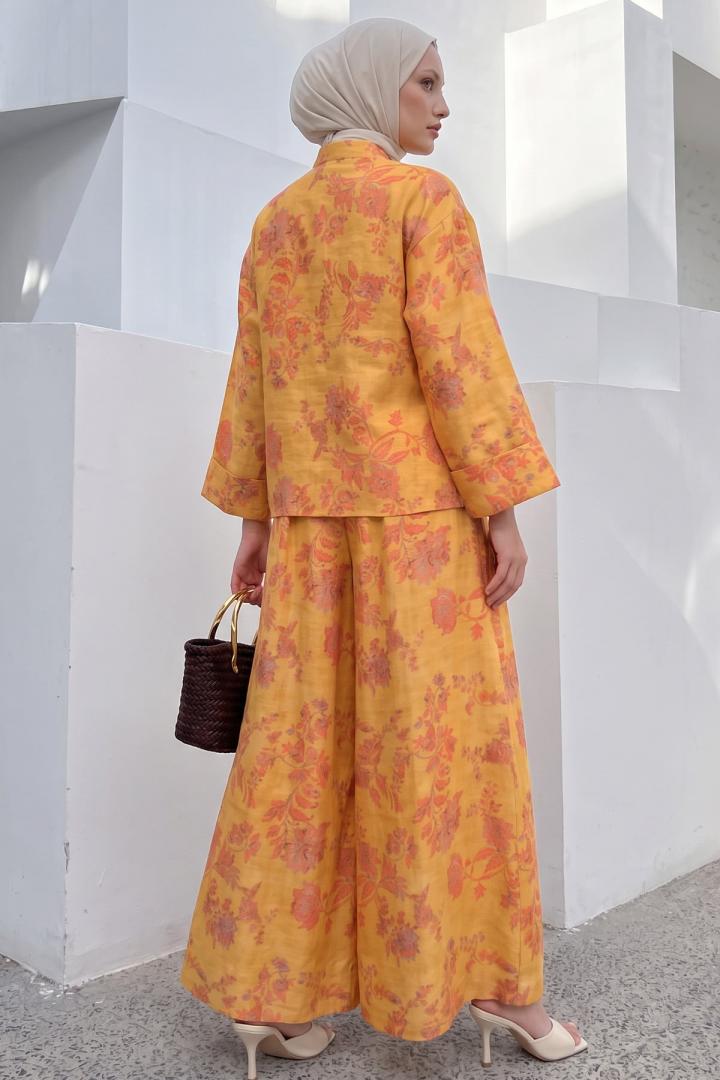Desenli Kimono Takım 262315 - TURUNCU  | Salih Çelebi 