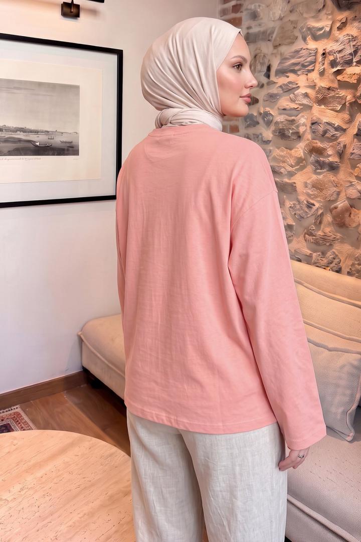 Baskılı Tunik 13227 - PEMBE | Salih Çelebi 