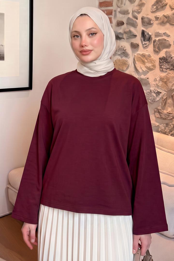 Penye Bluz 13072 - BORDO | Salih Çelebi 