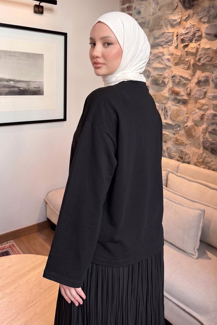 Penye Bluz 13072 - SİYAH | Salih Çelebi 