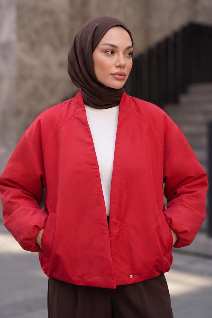 Kruvaze Bomber Ceket 2982 - KIRMIZI | Salih Çelebi 