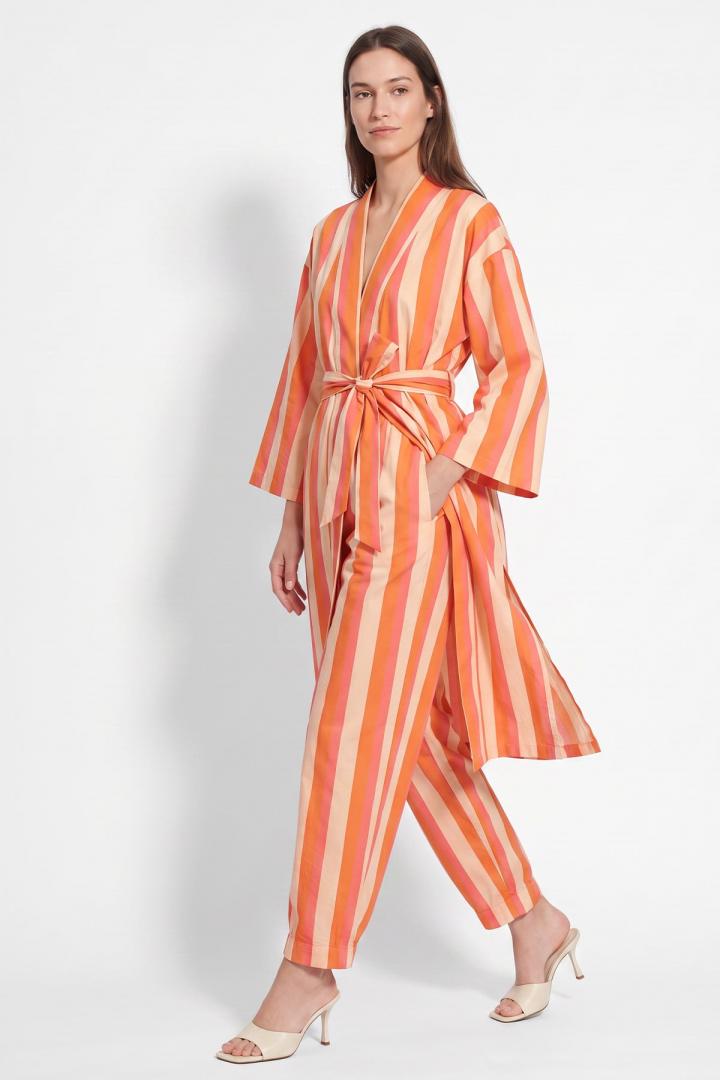Çizgili Kimono Takım Y0169 - MERCAN | Salih Çelebi 