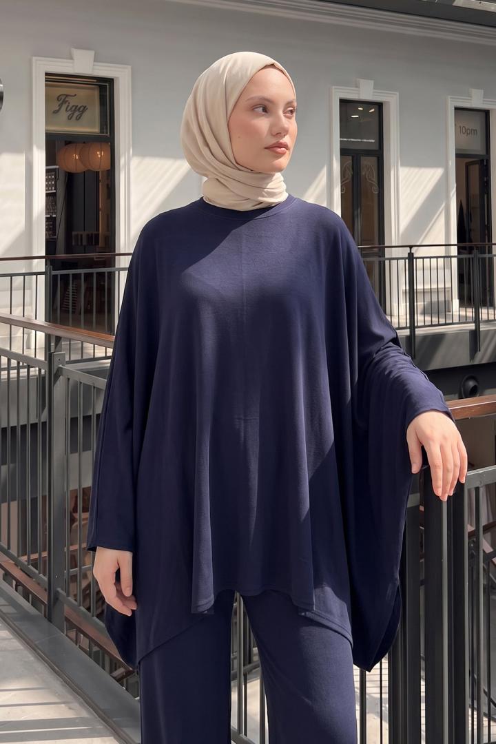 Asimetrik Kesim Takım 202706 - LACİVERT | Salih Çelebi 