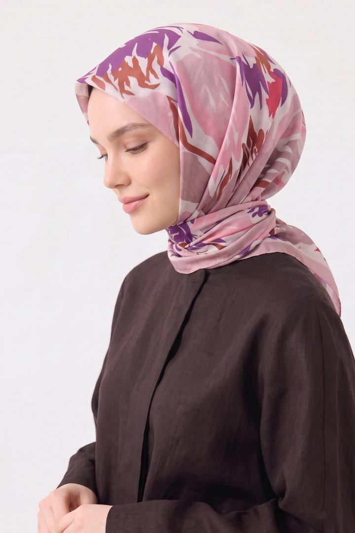 Manolya Çiçeği Aqua Soft Eşarp 8049 - PEMBE | Salih Çelebi 