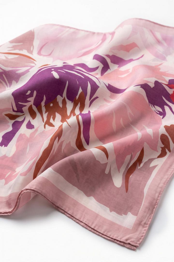 Manolya Çiçeği Aqua Soft Eşarp 8049 - PEMBE | Salih Çelebi 