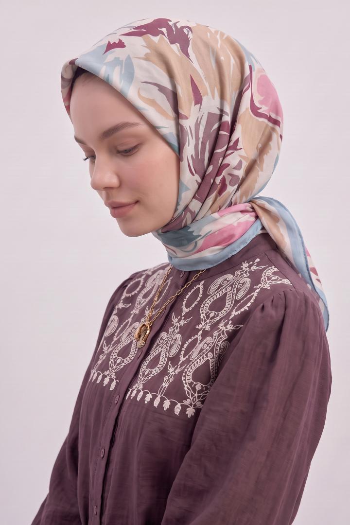 Manolya Çiçeği Aqua Soft Eşarp 8049 - SU YEŞİLİ | Salih Çelebi 