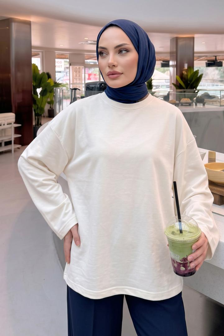 Basic Tunik 27134 - BEYAZ | Salih Çelebi 