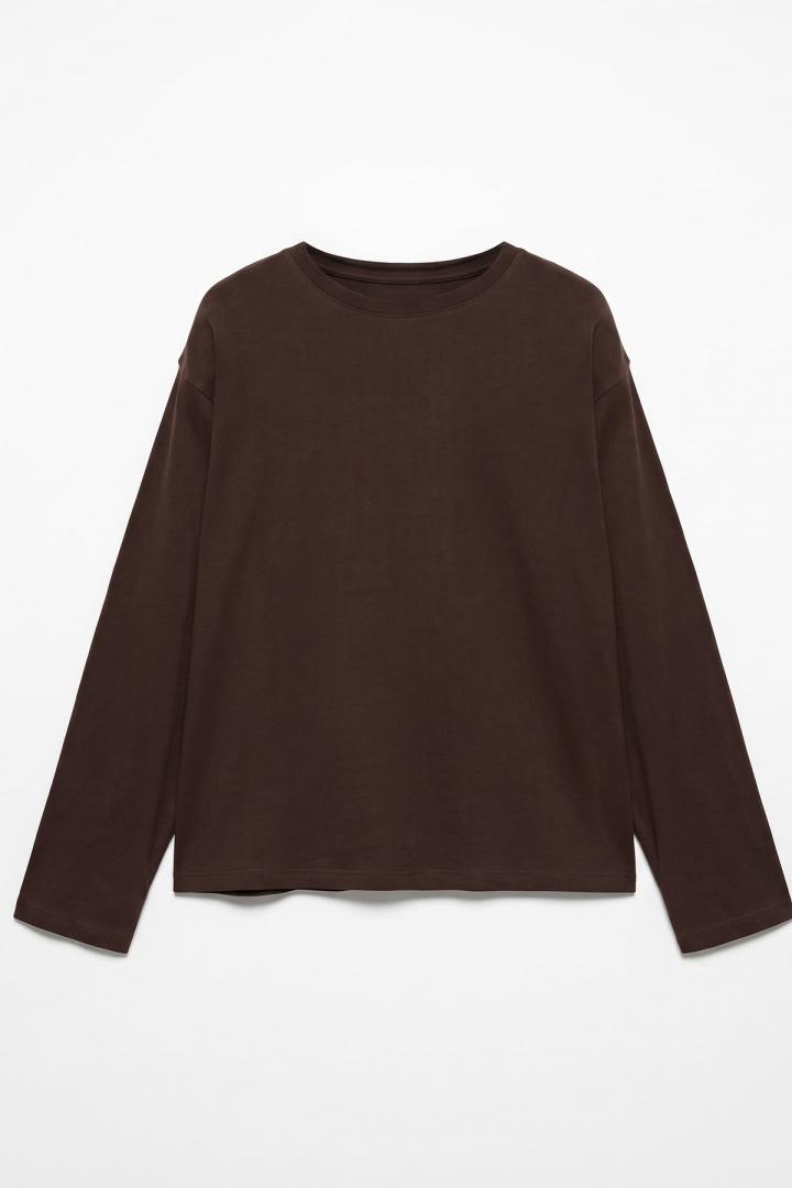 Uzun Kollu Basic Bluz 11448 - KAHVE | Salih Çelebi 