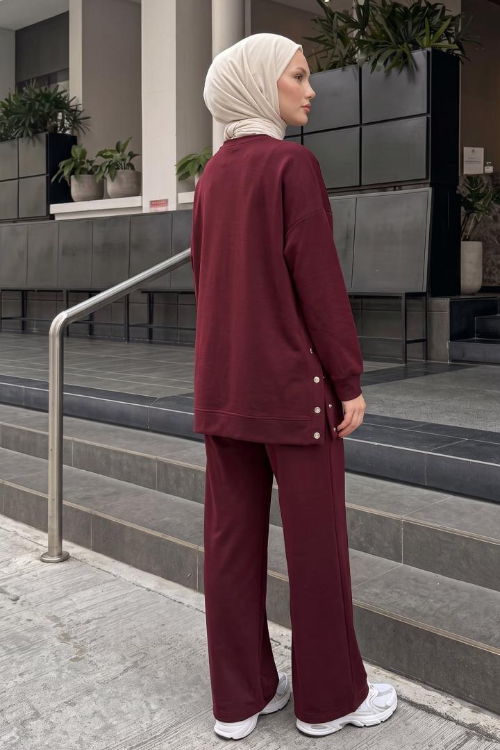 Yanları Çıtçıtlı Oysho Takım 2004 - BORDO | Salih Çelebi 
