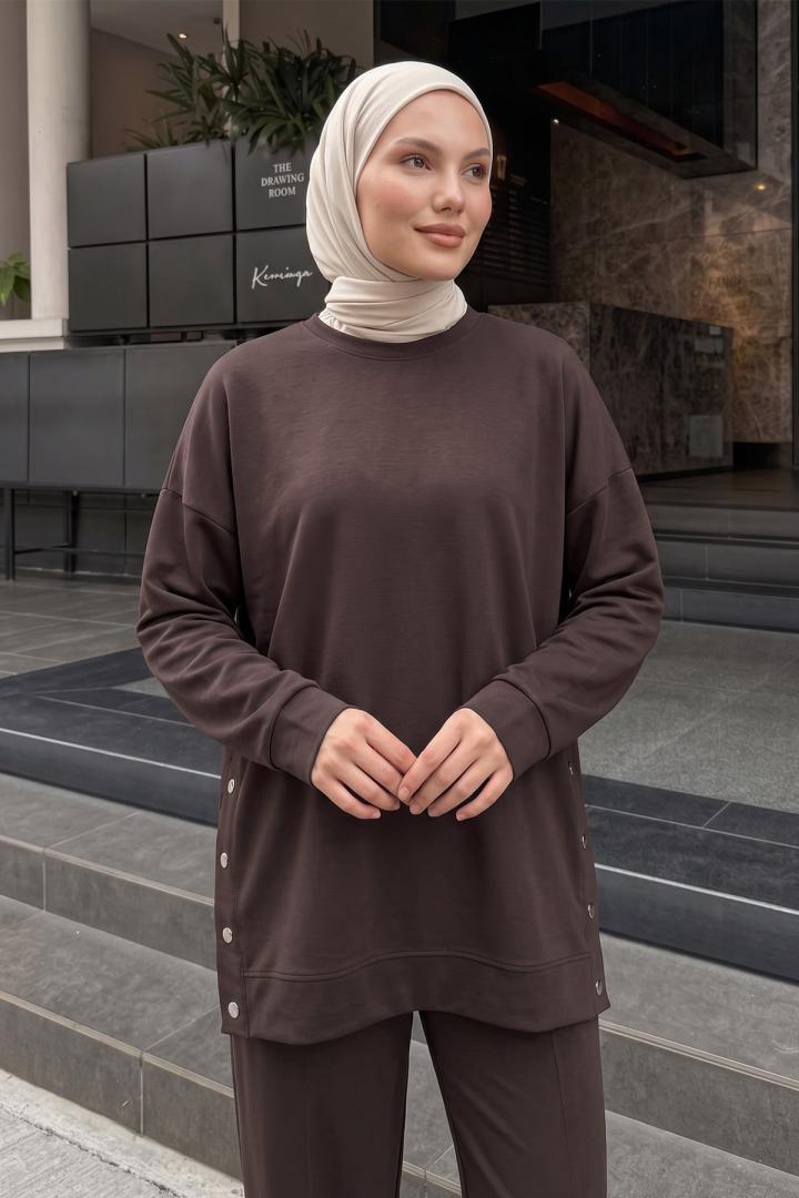 Yanları Çıtçıtlı Oysho Takım 2004 - KAHVE | Salih Çelebi 