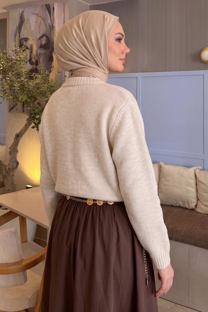 Fiyonk Detaylı Triko Hırka T2613 - TAŞ | Salih Çelebi 