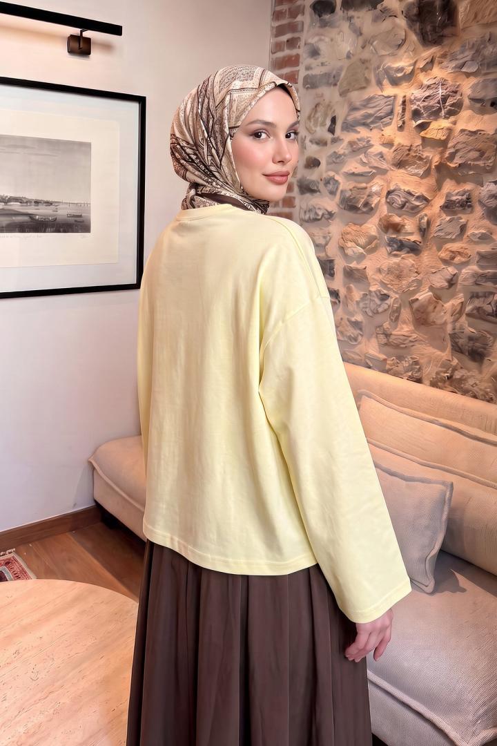 Papatya Nakışlı Tunik 13252 - SARI | Salih Çelebi 