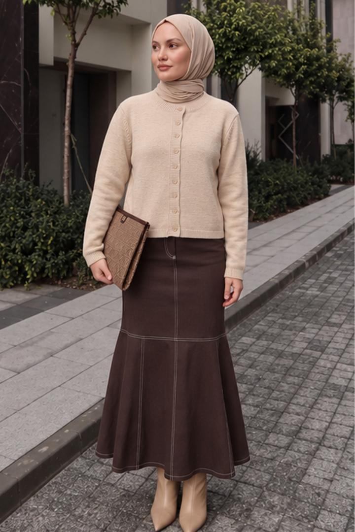 Bisiklet Yaka Triko Hırka T2631 - TAŞ  | Salih Çelebi 