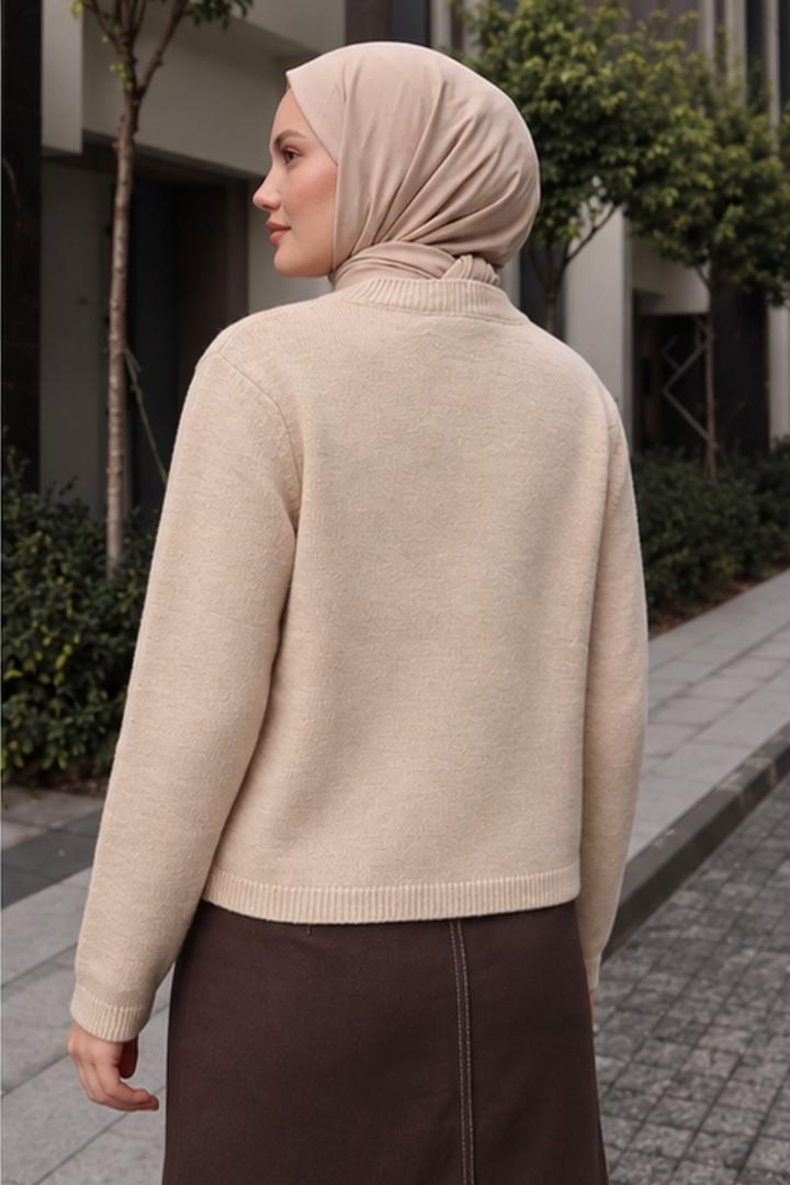 Bisiklet Yaka Triko Hırka T2631 - TAŞ  | Salih Çelebi 