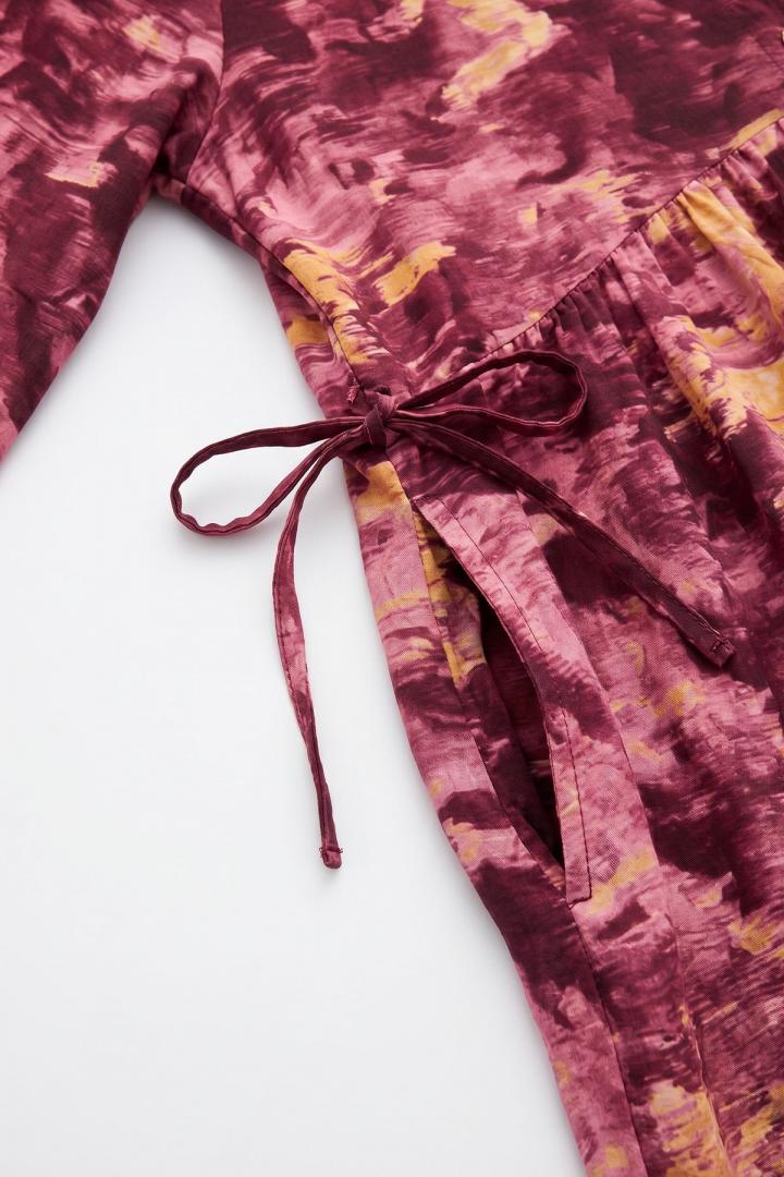 Batik Desen Viscon Elbise 2310 - FUŞYA | Salih Çelebi 