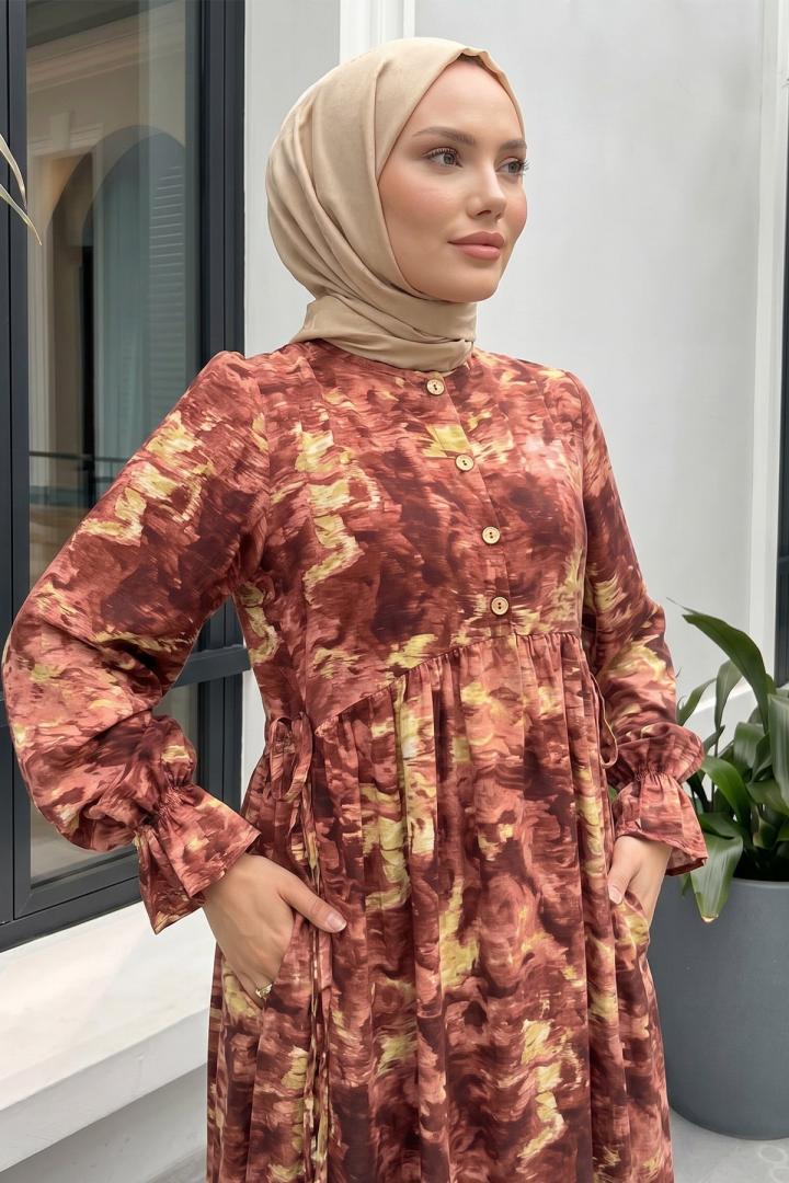 Batik Desen Viscon Elbise 2310 - MERCAN |  
