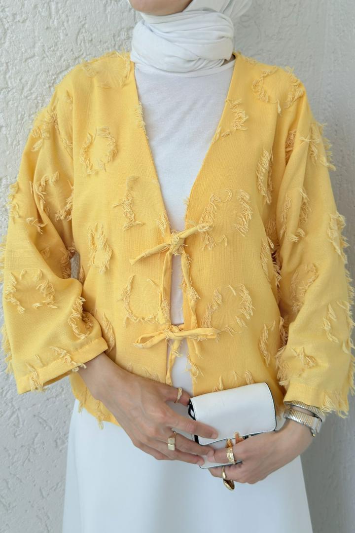 Yama Yırtık Detaylı Kimono 2330 - HARDAL |  