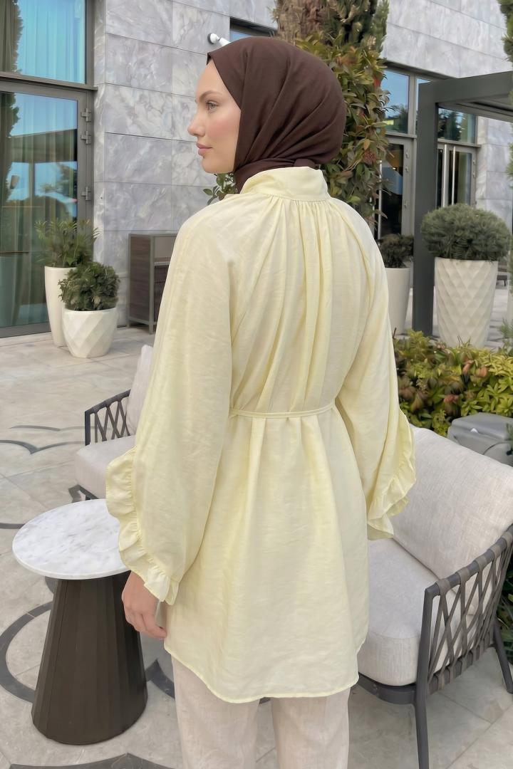 Yaka Bağlamalı Tunik Y0059 - SARI | Salih Çelebi 