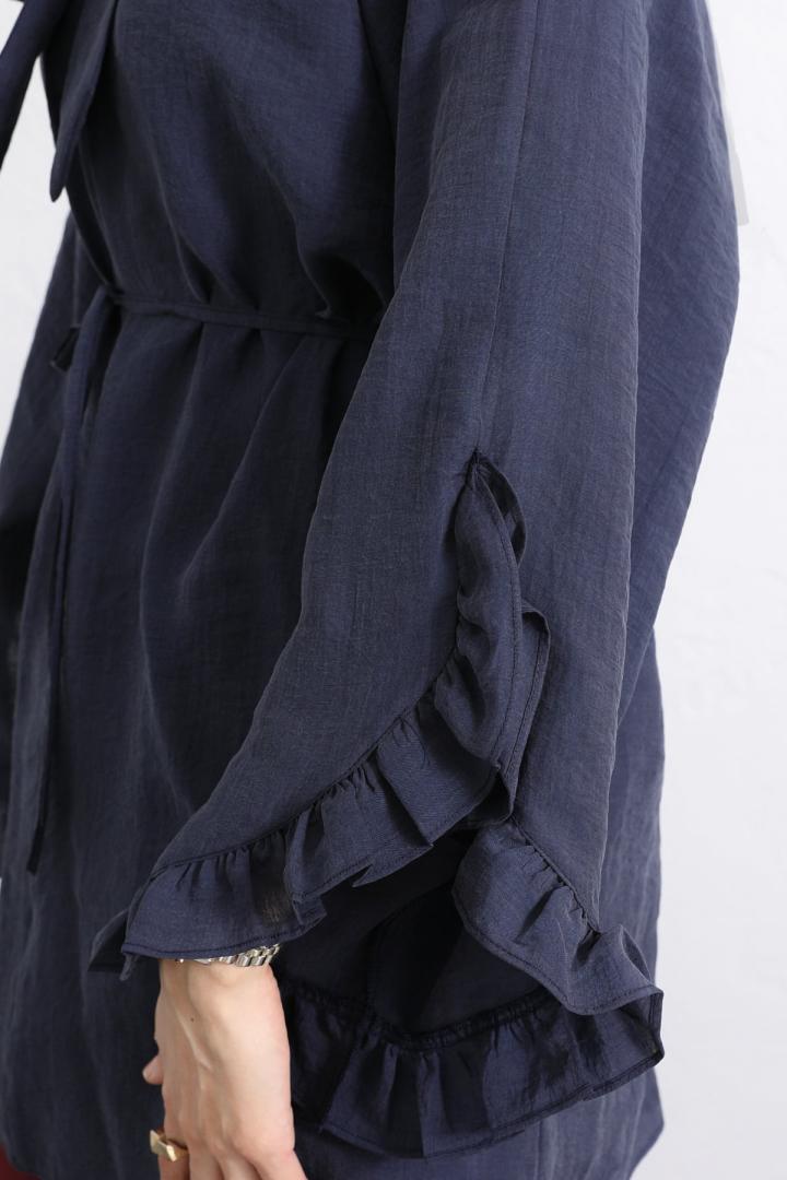 Yaka Bağlamalı Tunik Y0059 - LACİVERT |  