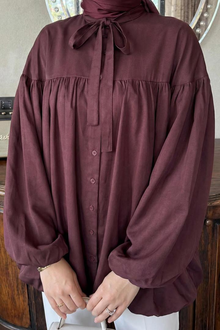Yaka Kuşaklı Tunik Y0088 - MÜRDÜM |  