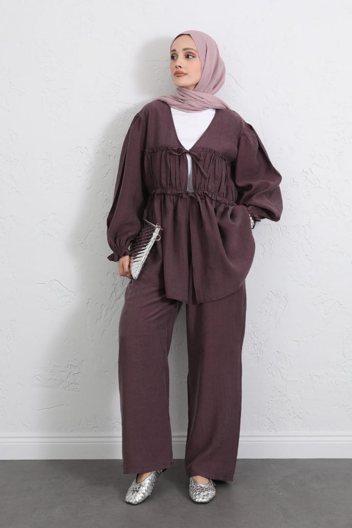 Önü Büzgülü Kimono Takım Y0102 - MÜRDÜM |  